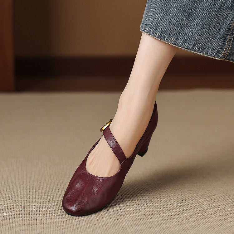 Round-Toe Mary Jane Flat
