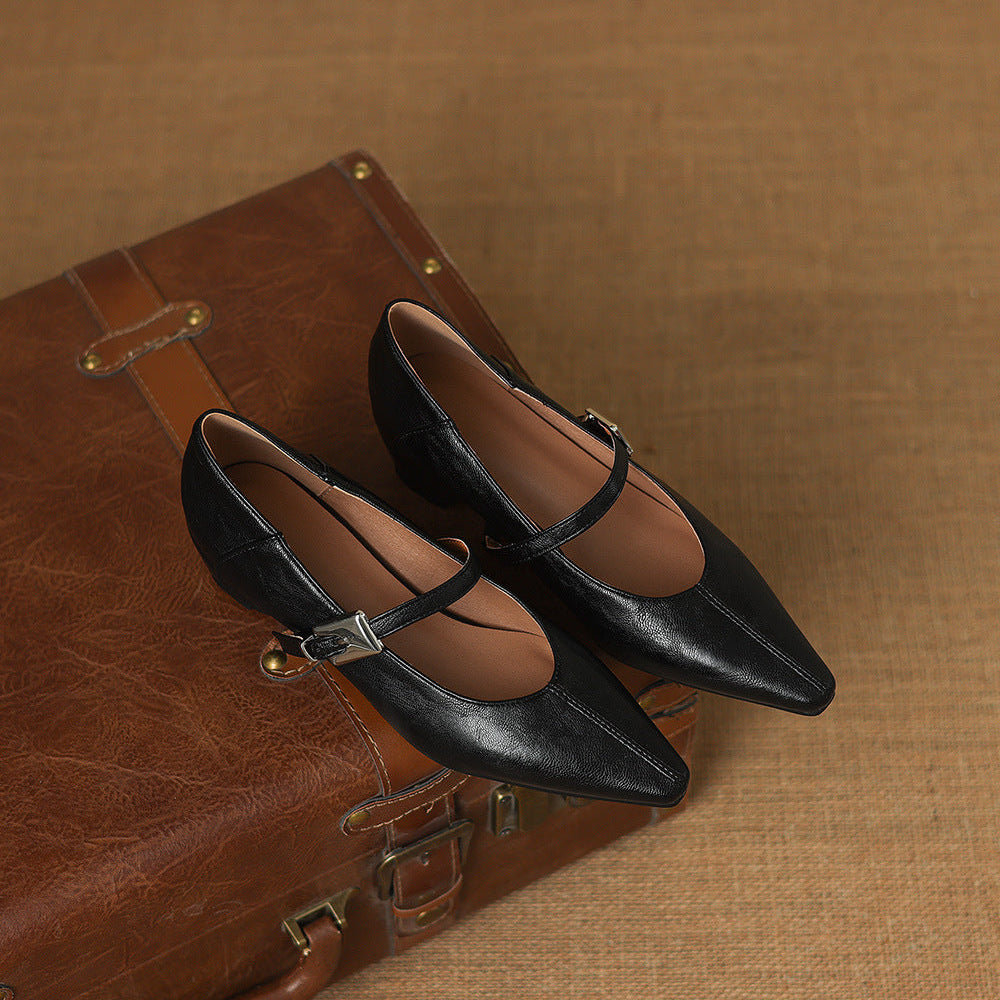 Pointed-Toe Mary Jane Flat