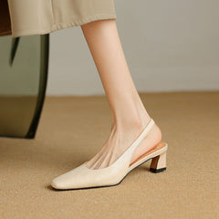 Genuine Leather Slingbacks