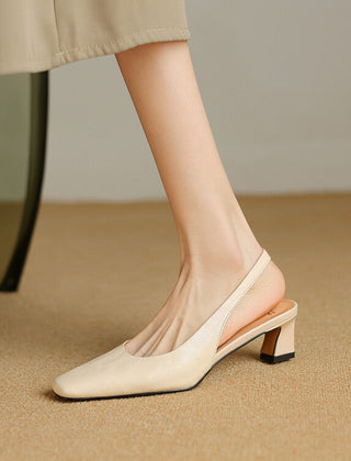 Genuine Leather Slingbacks