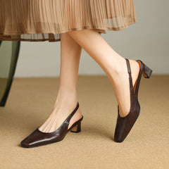 Genuine Leather Slingbacks