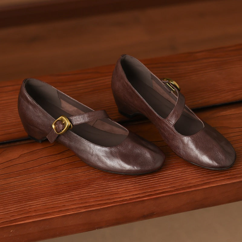Round-Toe Mary Jane Flat