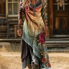 Layered Floral Bohemian Maxi Dress