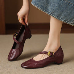 Round-Toe Mary Jane Flat