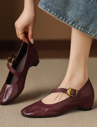 Round-Toe Mary Jane Flat
