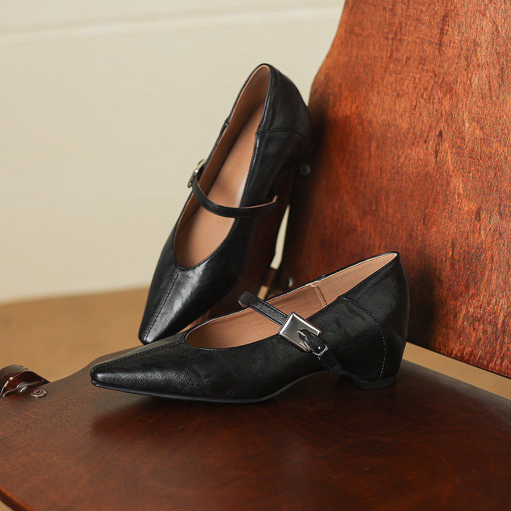 Pointed-Toe Mary Jane Flat