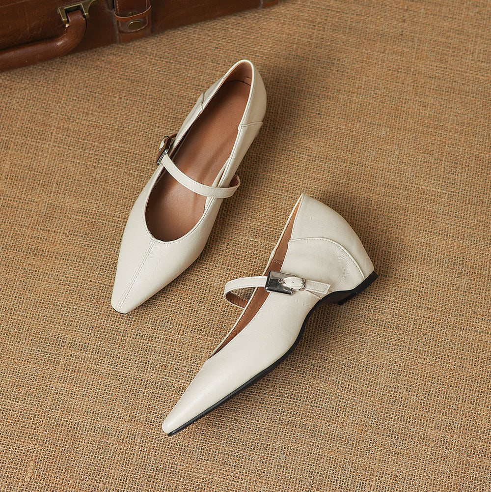 Pointed-Toe Mary Jane Flat