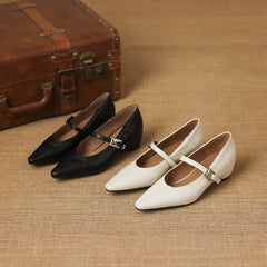 Pointed-Toe Mary Jane Flat