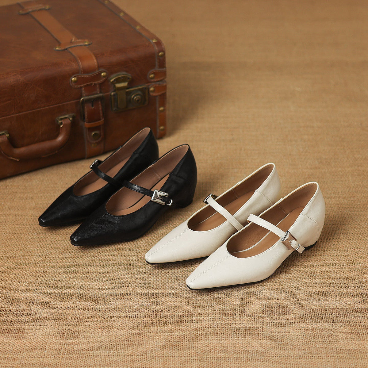 Pointed-Toe Mary Jane Flat