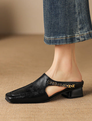 Genuine Leather Mules