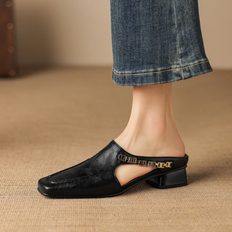 Genuine Leather Mules
