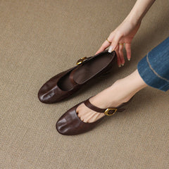 Round-Toe Mary Jane Flat