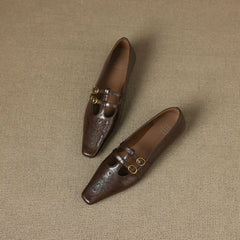 Brogued Double-Strap Mary Jane Flat