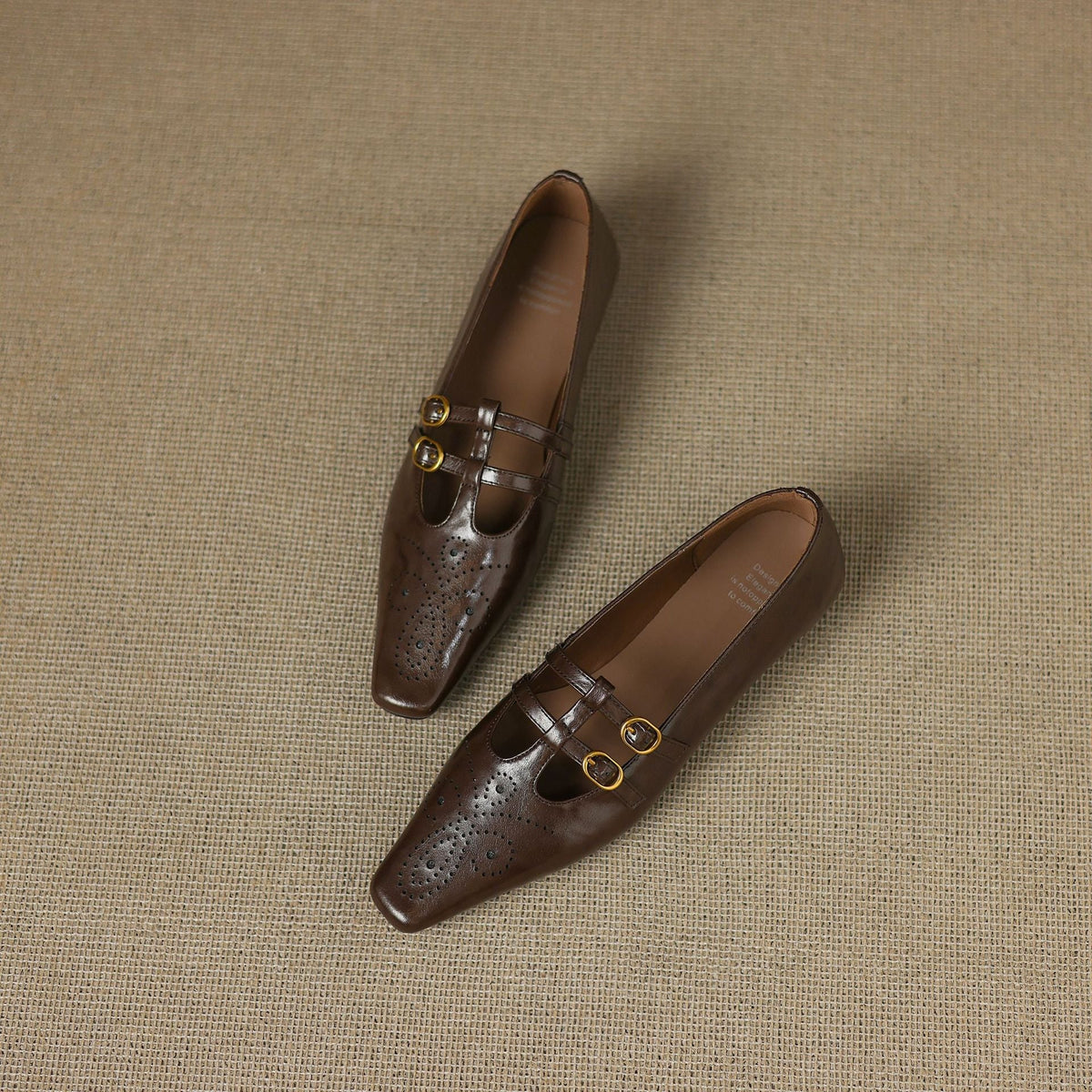 Brogued Double-Strap Mary Jane Flat