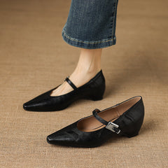 Pointed-Toe Mary Jane Flat