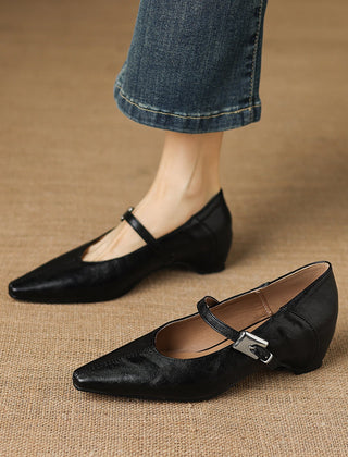 Pointed-Toe Mary Jane Flat