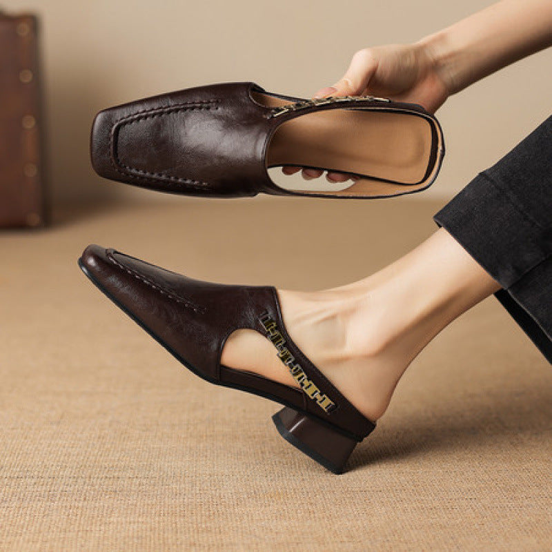 Genuine Leather Mules
