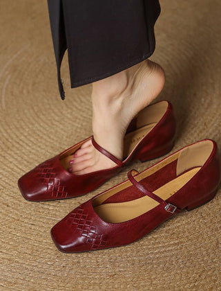 Square-Toe Mary Jane Flat