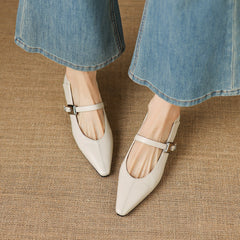 Pointed-Toe Mary Jane Flat
