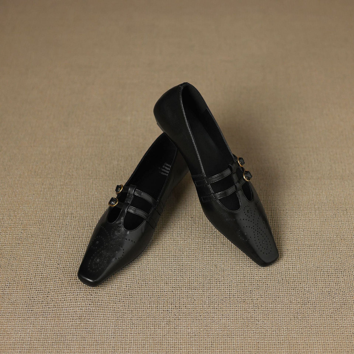 Brogued Double-Strap Mary Jane Flat