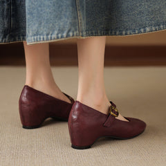 Round-Toe Mary Jane Flat