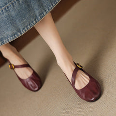Round-Toe Mary Jane Flat