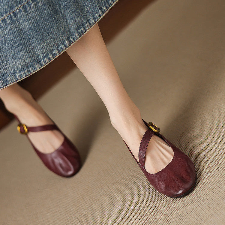 Round-Toe Mary Jane Flat