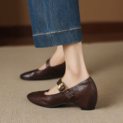Round-Toe Mary Jane Flat