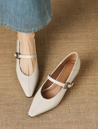 Pointed-Toe Mary Jane Flat