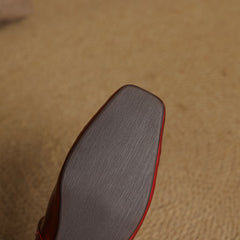 Square-Toe Mary Jane Flat