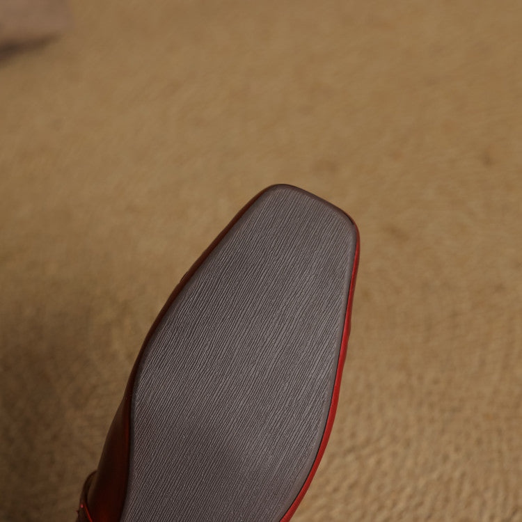 Square-Toe Mary Jane Flat