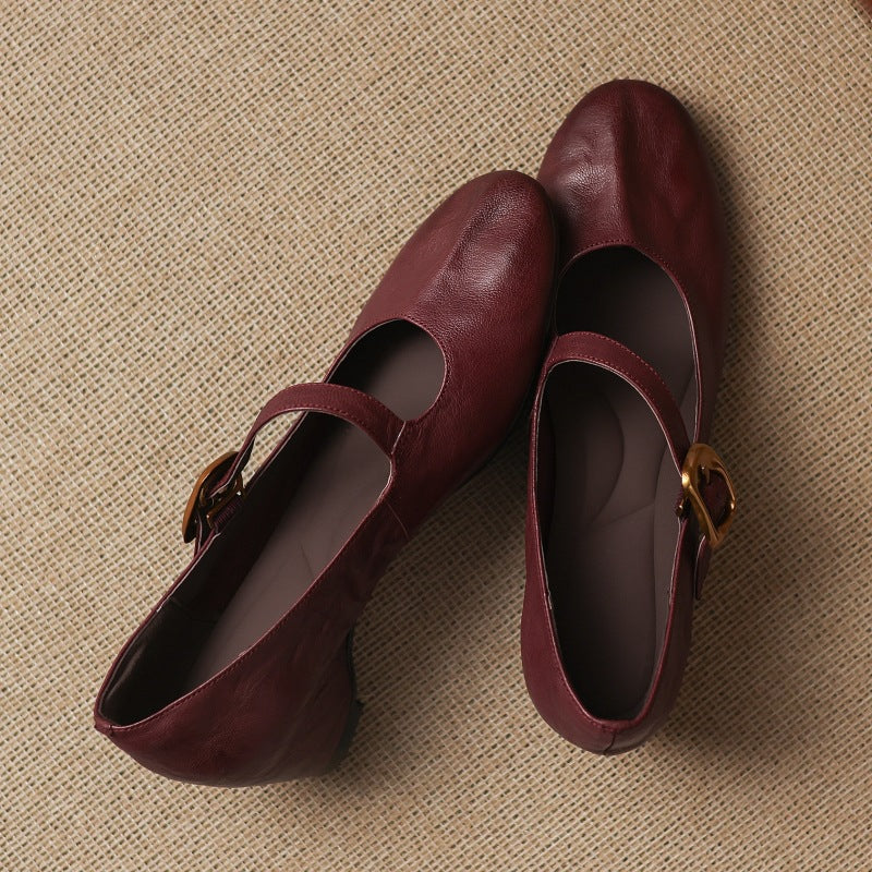Round-Toe Mary Jane Flat