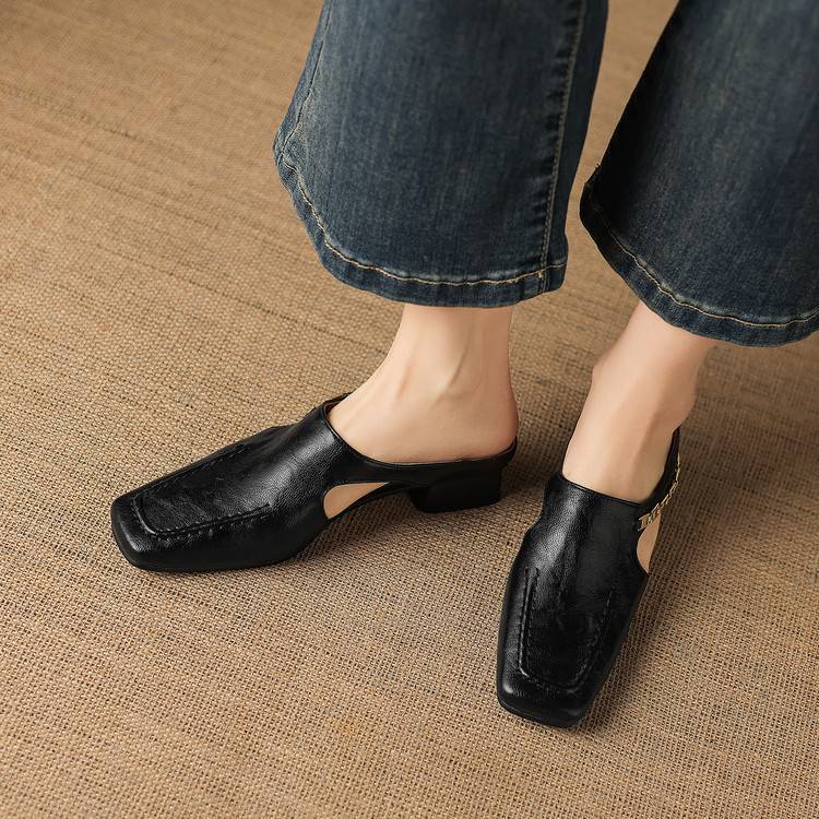 Genuine Leather Mules