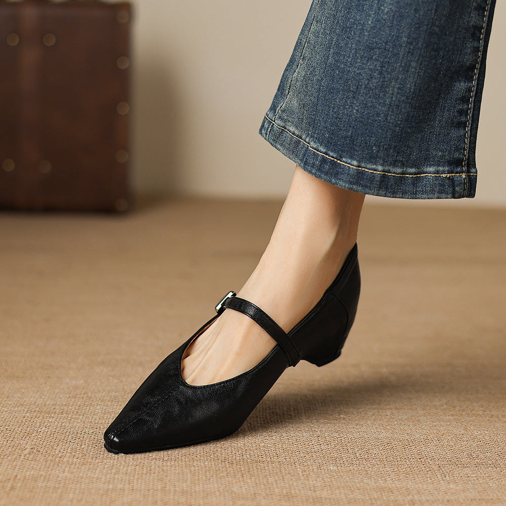 Pointed-Toe Mary Jane Flat