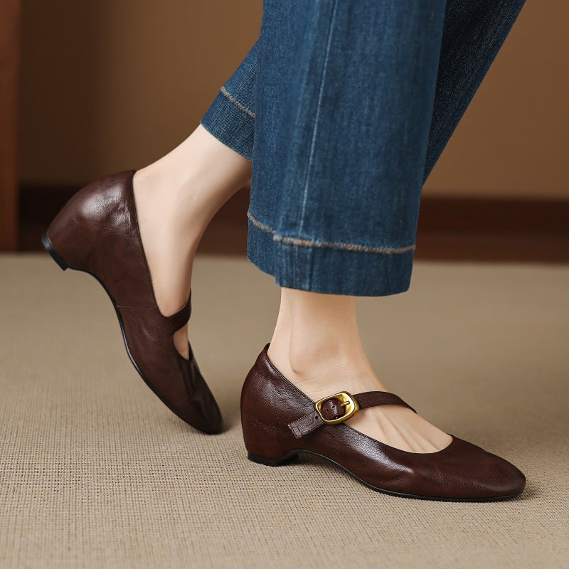 Round-Toe Mary Jane Flat