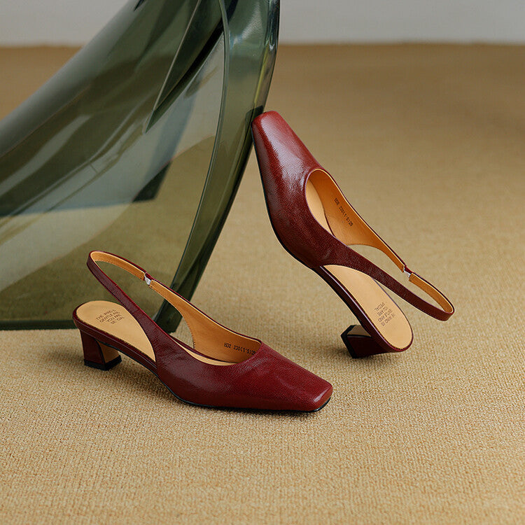 Genuine Leather Slingbacks