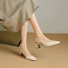 Genuine Leather Slingbacks