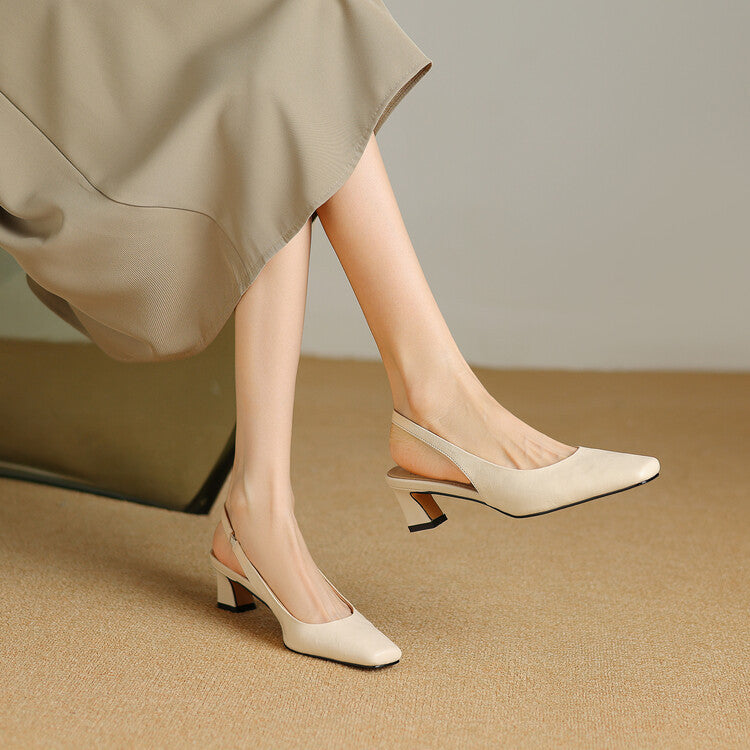 Genuine Leather Slingbacks