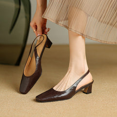 Genuine Leather Slingbacks