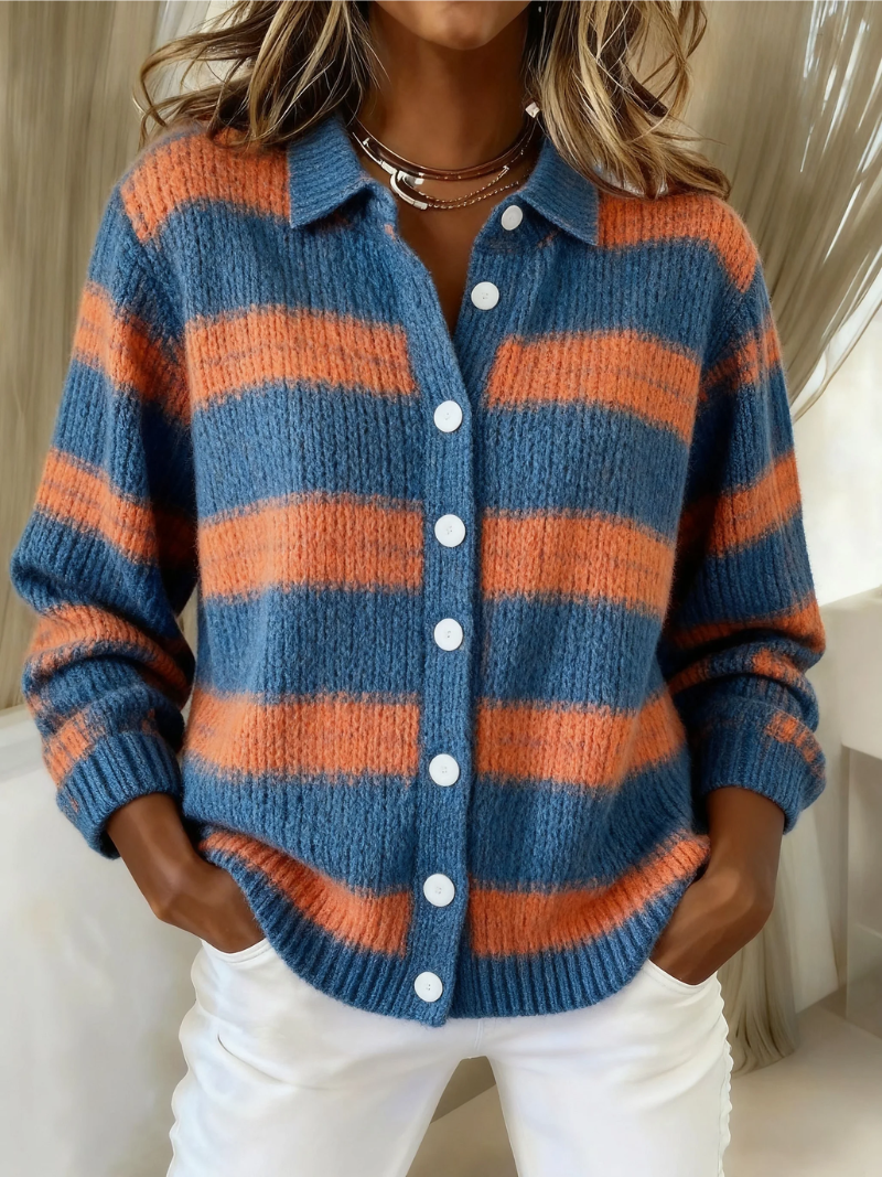 Striped Knitted Cardigan