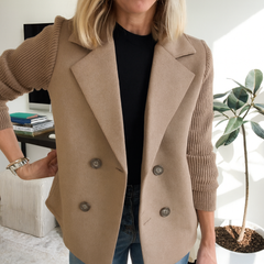 Olive | Soft Knit Button-Front Blazer
