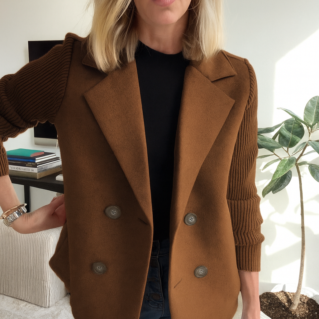 Olive | Soft Knit Button-Front Blazer