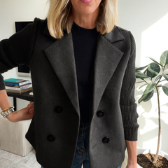 Olive | Soft Knit Button-Front Blazer