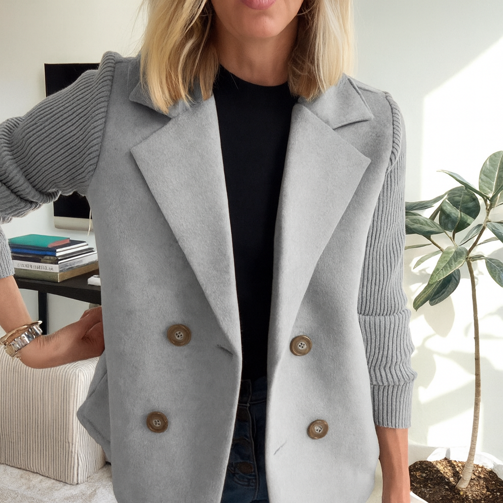 Olive | Soft Knit Button-Front Blazer
