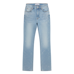 Diana | High-Waist Straight-Leg Rhinestone Pants