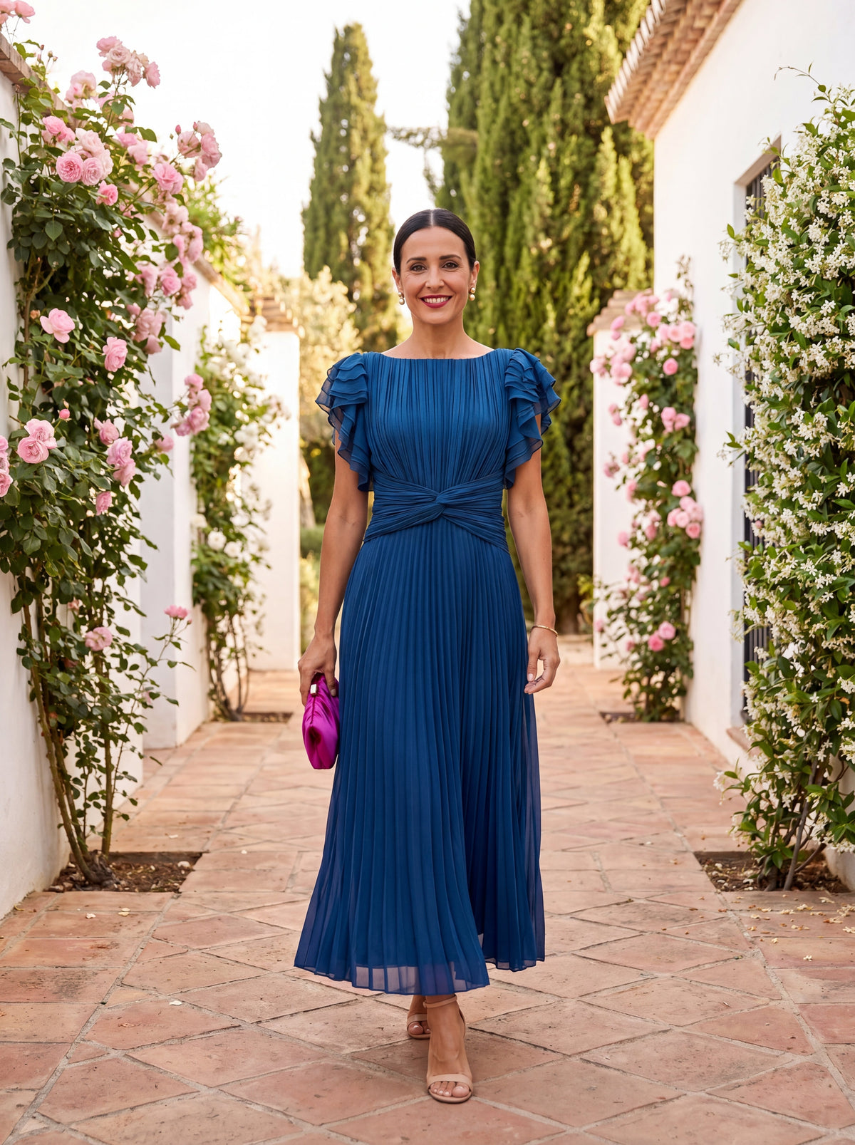 Tie-Front Midi Dress