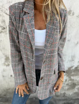 Valerie | Relaxed-Fit Houndstooth Blazer