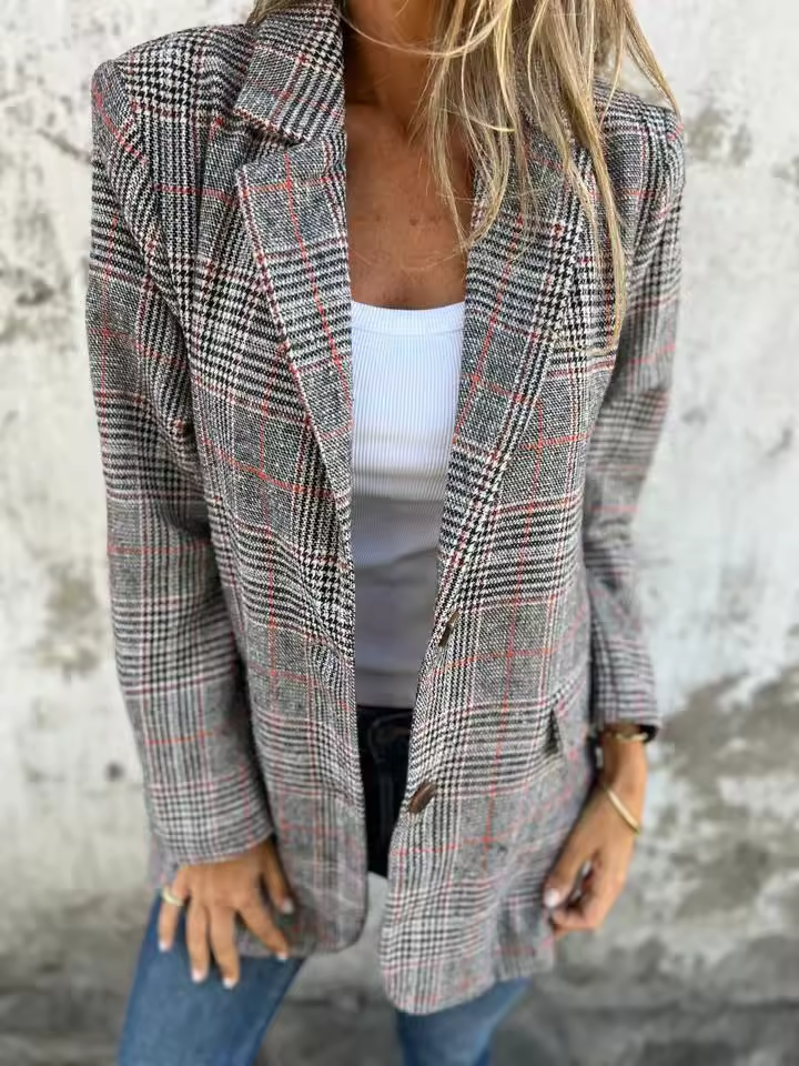 Valerie | Relaxed-Fit Houndstooth Blazer