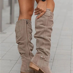 Vintage Suede Knee-High Boots