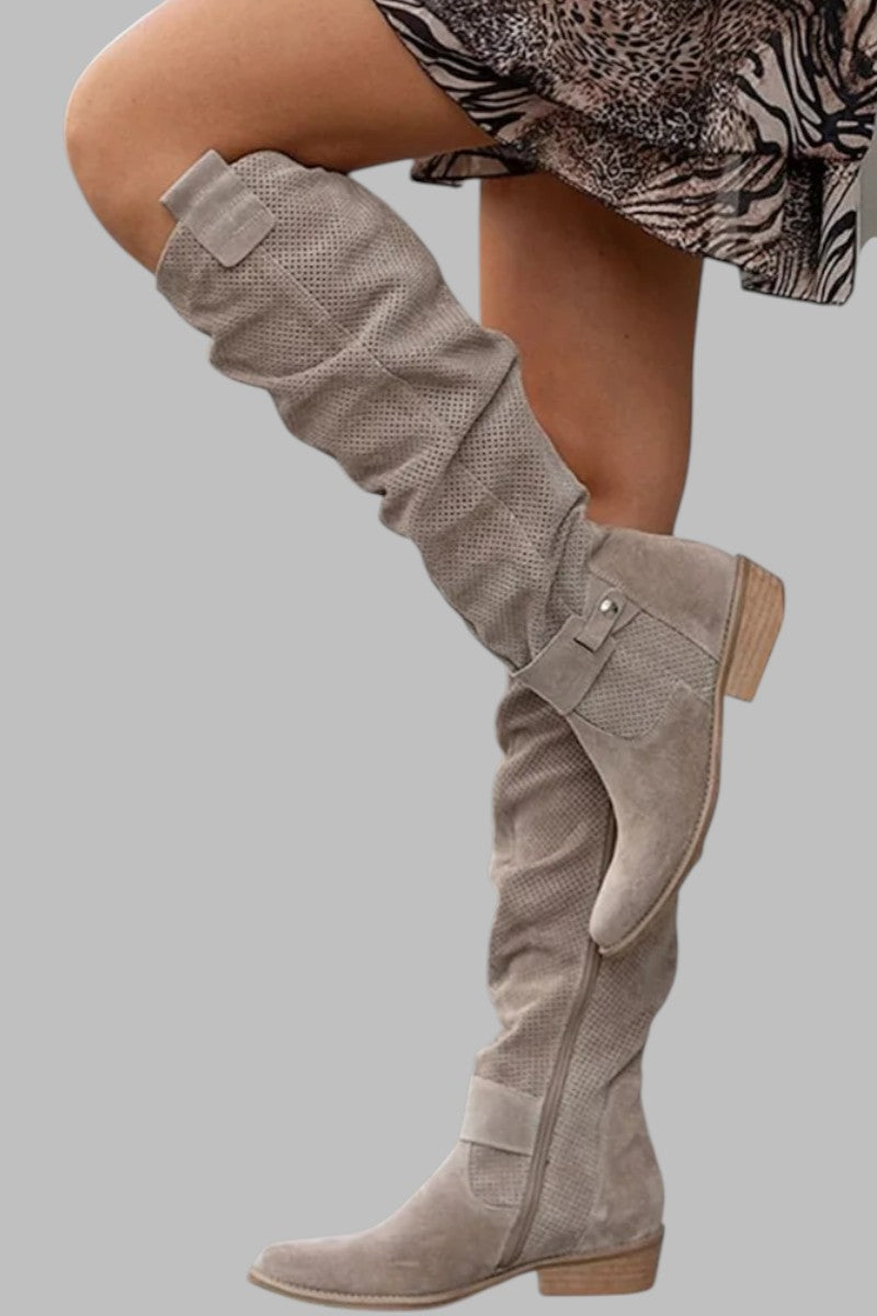 Vintage Suede Knee-High Boots